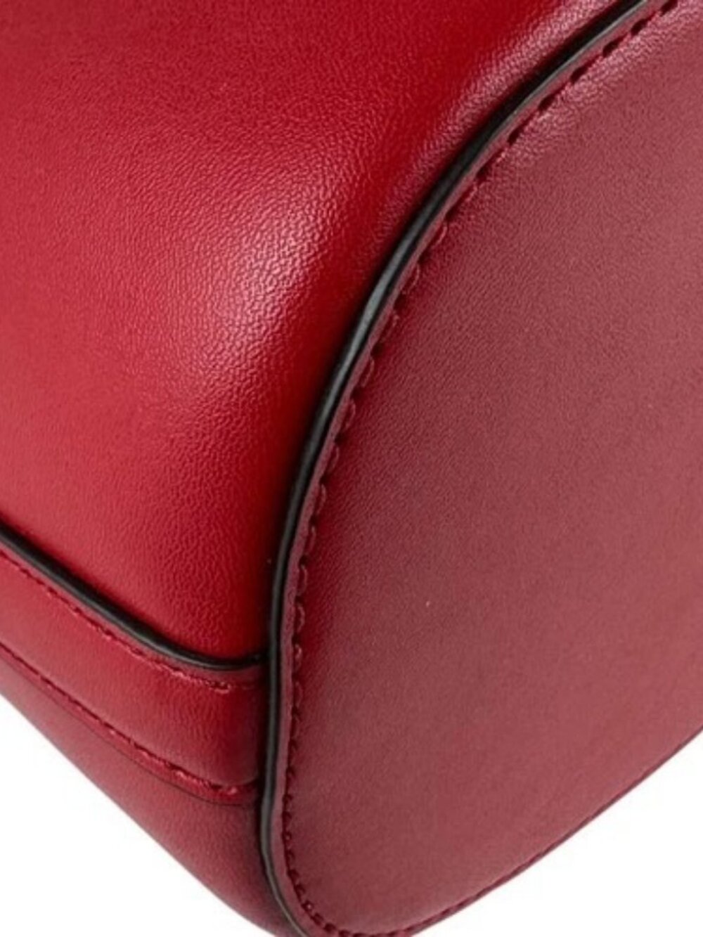 Auth Michael Kors Handbag Shoulder Bag Red/White Leather/Goldtone - z6654 - Picture 8 of 13